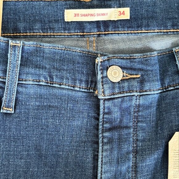Levi's 311 Shaping Skinny Womens Blue Jeans MidRise Raw Edge Hem 18S/W34/L30-NWT - Picture 5 of 10
